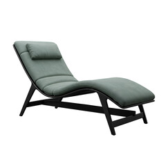 Modern Green Chaise Lounge Isolated on Transparent Background Photo