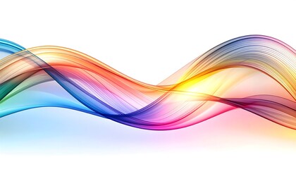 Obraz premium Colorful, flowing wave forms on white background