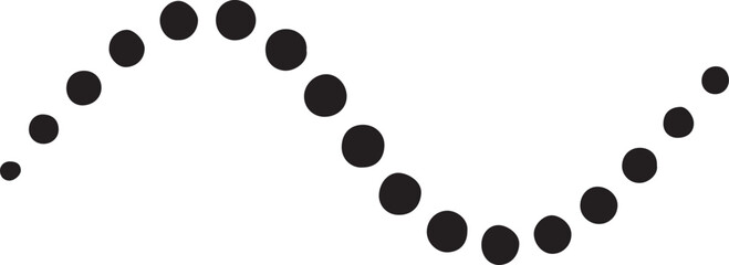 Silhouette vector of a dotted wave line, perfect for abstract, decorative, and modern graphic designs.