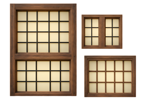 Illustration Of Wooden Windows On A Transparent Background