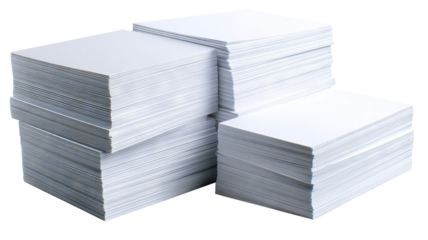 Stack of blank business cards mockup — high-resolution, isolated with transparent background feel for easy cutout, clean minimal studio lighting, front and edge view template with copy space