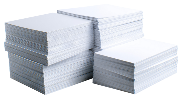 Stack of blank business cards mockup — high-resolution, isolated with transparent background feel for easy cutout, clean minimal studio lighting, front and edge view template with copy space