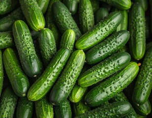 Fresh Green Cucumbers – Crisp and Healthy Vegetables Close-Up