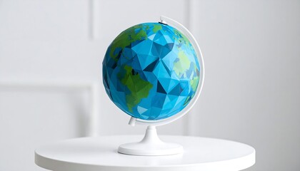 Colorful globe on a white pedestal