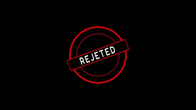 reject declined not approved red stamp animation with green screen. Neon Reject stamp animated stamp reject 4k looping. rejected stamp animation motion graphic Rejected for banner design.