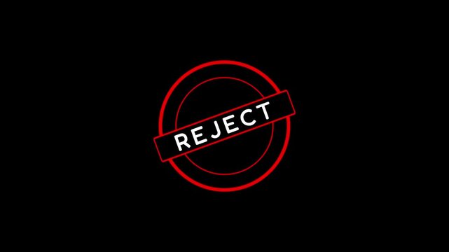 reject declined not approved red stamp animation with green screen. Neon Reject stamp animated stamp reject 4k looping. rejected stamp animation motion graphic Rejected for banner design.