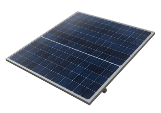 Isolated 3D Rendered Solar Panel with Transparent Background