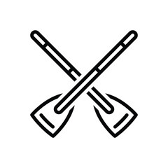 Black line icon for oar