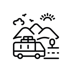 Black line icon for public holiday