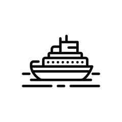 Obraz premium Black line icon for ship