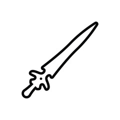 Black line icon for sword