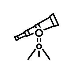 Black line icon for telescope