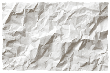White crumpled and creased glued paper poster set isolated on transparent background — high-resolution PNG cutouts for mockups and overlays, wrinkled torn paper texture collection