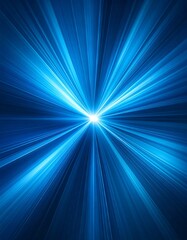 Bright blue light rays emanating from a central point, creating a starburst effect on a dark background