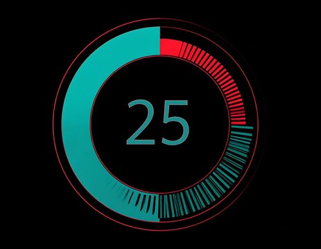 Digital timer, circular progress bar