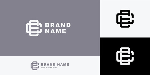 Monogram letter CE with interlock style, text editable use for name card, brand identity, brand clothing, apparel streetwear