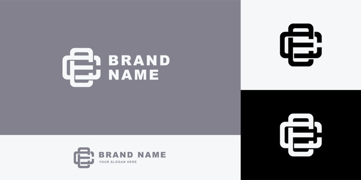 Monogram letter CE with interlock style, text editable use for name card, brand identity, brand clothing, apparel streetwear - Powered by Adobe