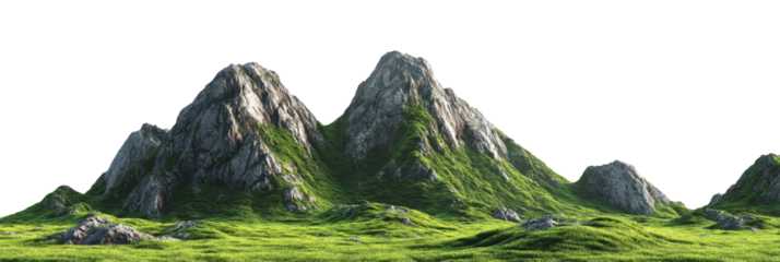 Lush green valley with rocky mountain peaks