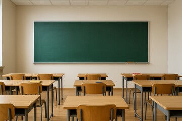 classroom with blackboard