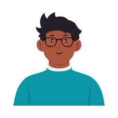 Illustration of Avatar Man with Eyeglasses