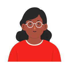 Illustration of Avatar Woman Wearing Glasses