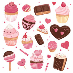 Ice cream pattern. Exquisite vector patterns