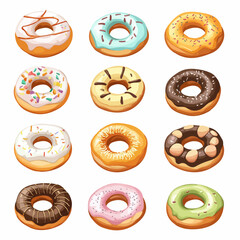 Doughnut pattern. Exquisite vector patterns