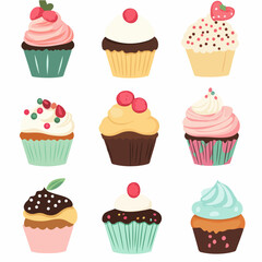 Ice cream pattern. Exquisite vector patterns