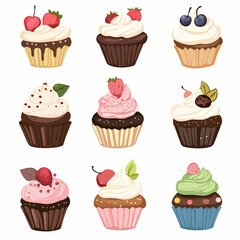 Ice cream pattern. Exquisite vector patterns