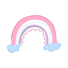pastel baby boho rainbow cartoon vector illustration