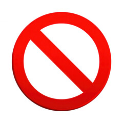 3d render of a forbidden sign not allowed in transparent background