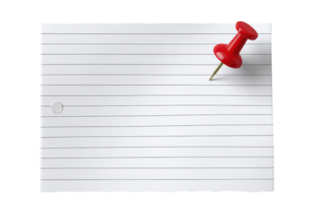 red push pin in transparent background