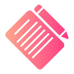 pen and paper gradient icon