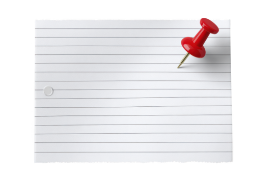 red push pin in transparent background