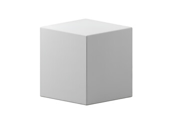 Fototapeta premium Isolated 3D Rendered White Cube Object on a Transparent Background
