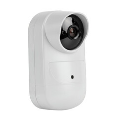 Isolated Digital White Security Camera With Modern Technology on Transparent Background