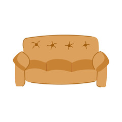 chaise couch leather cartoon vector illustration