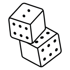 Illustration of two dice stacked vertically with a clean modern design suitable for games and graphics