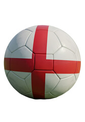 Obraz premium Isolated England Soccer Ball with Red Cross Design and White Background