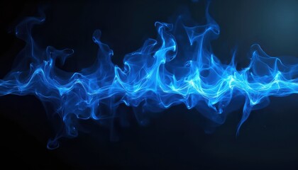 A dark blue smoke background with a black background