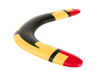 Colorful boomerang toy isolated on transparent background