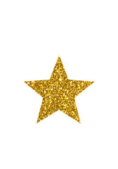 Isolated Gold Glitter Star On A Black Background Graphic Illustration