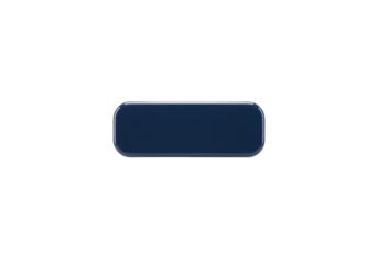 Isolated Blue Rectangle Button Icon with 3D Effect and Transparent Background