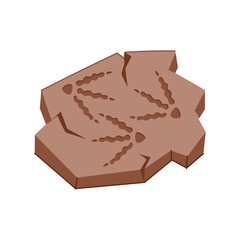 bone fossil cartoon vector illustration
