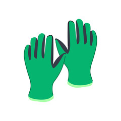 durable garden gloves cartoon vector illustration