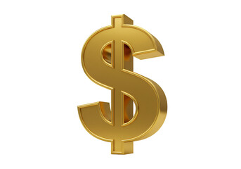 Obraz premium Isolated Golden Dollar Sign Symbol Illustration on Transparent Background