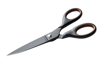 Quality black scissors with ergonomic handles