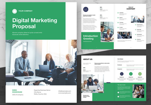 Green And Black Digital Marketing Proposal