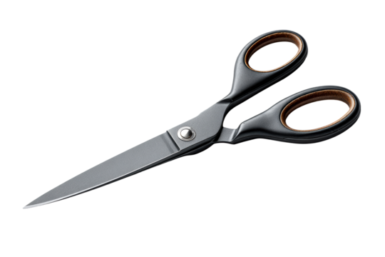 Quality black scissors with ergonomic handles