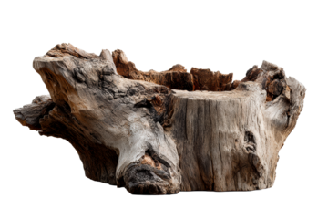 Textured rustic wooden stump